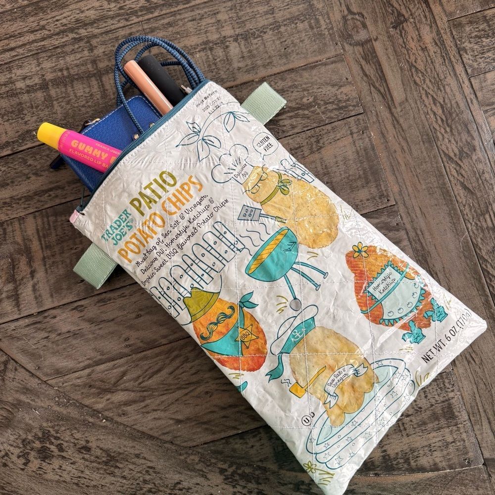 NEW Upcycled Trader Joe’s Patio Chips Quilted Zipper Pouch